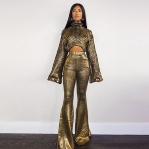 Hanifa Gold knit set